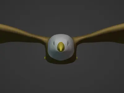 Cartoon Eagle Low-poly 3D model