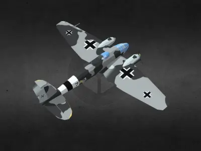 heinkel-he-111 luftwaffe bf Low-poly 3D model