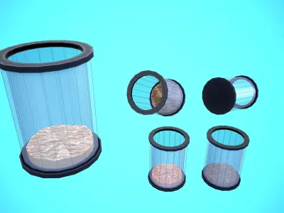 FISH TANK 04 CARTOON STYLIZED Low-poly 3D model