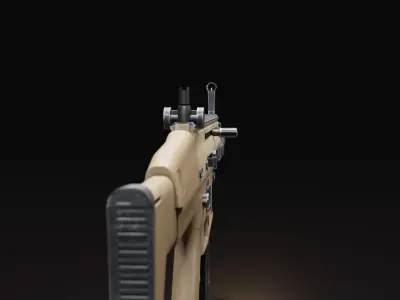 scarl-h assault rifle Low-poly 3D model
