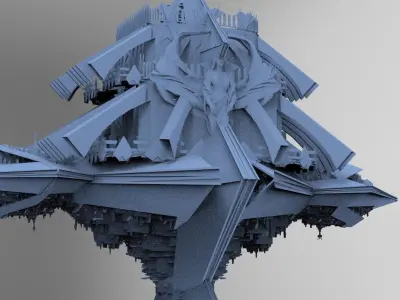 Floating Cathedral City Kamelot 3D model