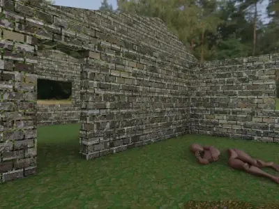Ancient Incomplete Building Low-poly 3D model