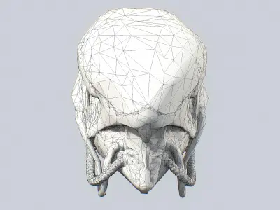 Alien helmet Low-poly 3D model