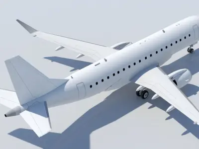 Embraer ERJ175 Long Range Low Poly Static Aircraft  Low-poly 3D model