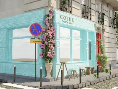  coeur  healthy epicerie cafe paris 3D model