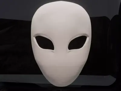 Minimalist Alien Grey Mask 3D print model