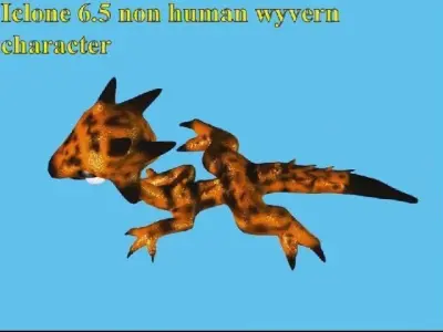 Gerrafagon the toothless reptile wyvern  Low-poly 3D model