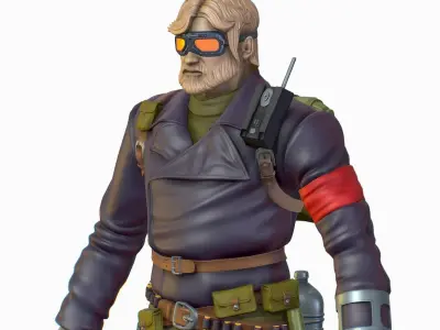 High Poly Man Leather Jacket Military Outfit Low-poly 3D model