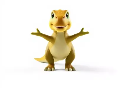 Friendly Dinosaur Rigged and Animated Character Model Low-poly 3D model