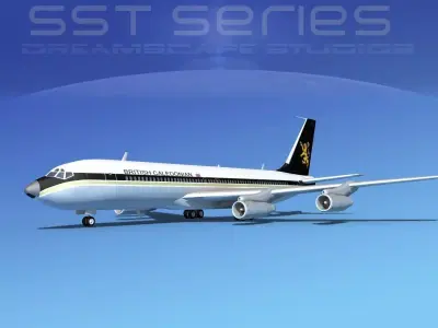Boeing 707-320 SS British Caledonian 3D model
