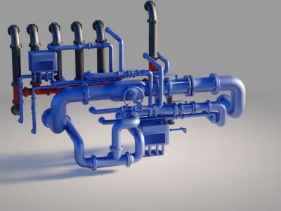 Industrial Pipes set 3D model