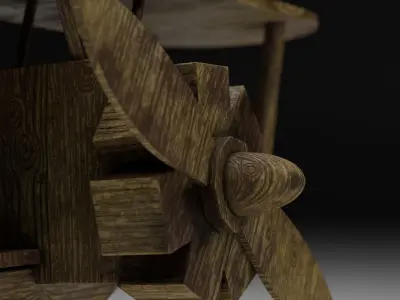 Wooden Plane Low-poly 3D model