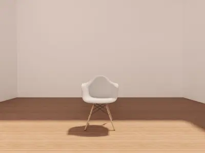 Free Eames Style Armchair - 3D Model - Wood - Metal - Fabric Free low-poly 3D model