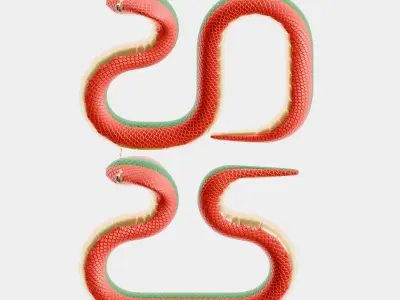 2025 Chinese New Year Of Serpent Top View 3D Render Illustration 3D model