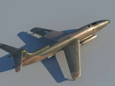 Martin XB-51 bomber Low-poly 3D model