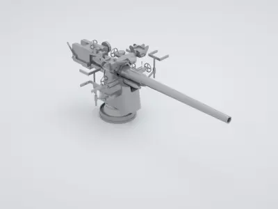 88mm  SK C - 35 Naval Gun 3D model
