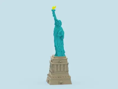 Voxel Statue of Liberty 3D model