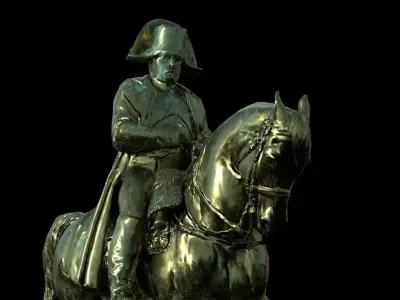 Napoleon Brass Statue Low-poly 3D model
