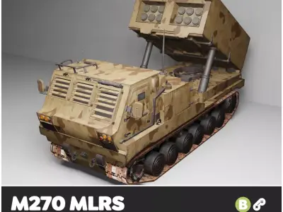 M270 Multiple Launch Rocket System 3D Model - Military Vehicle Low-poly 3D model