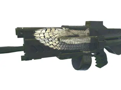 Modern machine gun Owl Low-poly 3D model