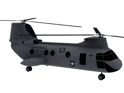Lowpoly CH-46 Helicopter 3D Model Low-poly 3D model