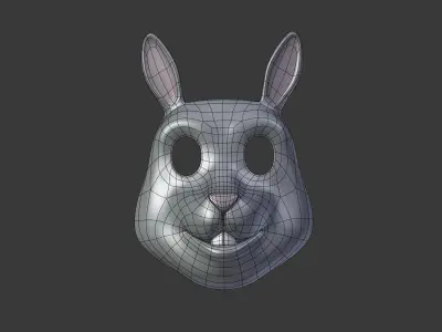 Rabbit Bunny Kids Mask Low-poly 3D model
