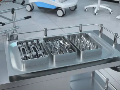 Complete ENT Instrument Kit Surgical Stainless 3D model