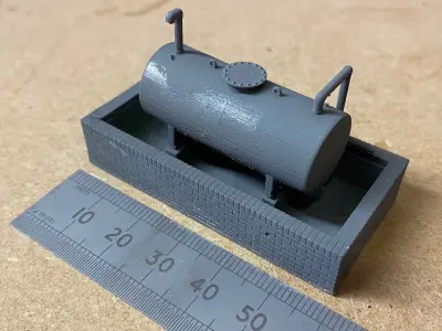 Model Railway Oil Tank with Brick Bund 3D print model
