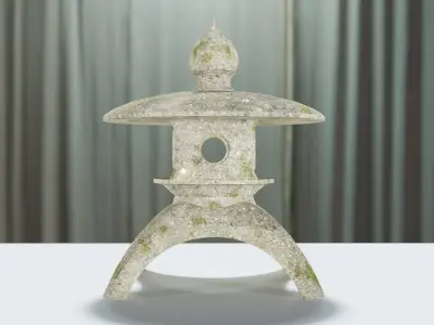  3D Japanese Stone Lantern 4 Legs - Japan Collection 3D model