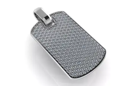 Military Style Pave Pendant 1088 3D print model purchase