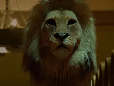 Rigged Lion 3D model