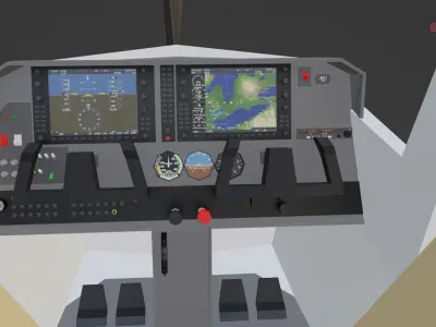 Low poly Cessna 172 Skyhawk with interiors Low-poly 3D model