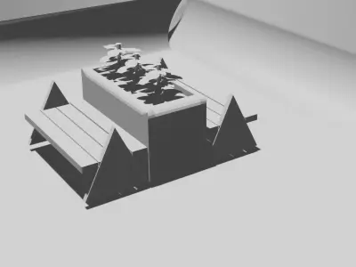  flower bench Free low-poly 3D model