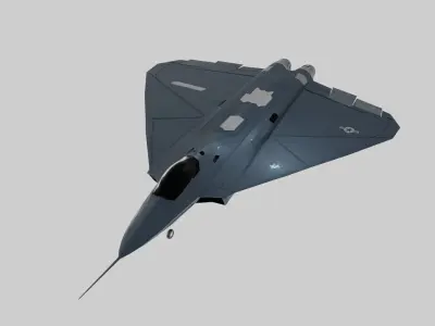 USAF Lockheed Martin - X-44 MANTA - NO TAIL AIRCRAFT - Low-poly 3D model