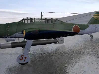 Aichi B7A2 Rjusei - aka Grace 3D model