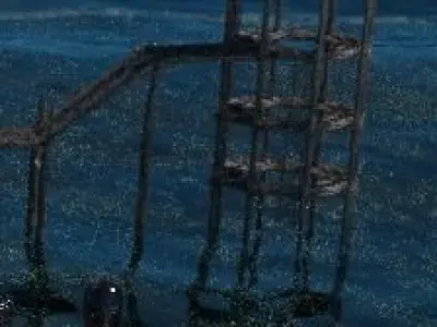 Watch Tower and Bridge Low-poly 3D model