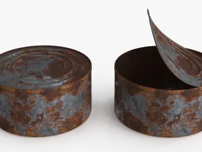 Tin Can v2 Rust Low-poly 3D model