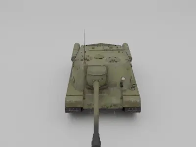 ISU-122s Tank destroyer Low-poly 3D model