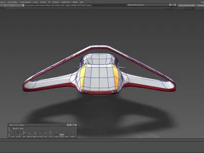 Sci-fi Spaceship civil trasport Low-poly 3D model
