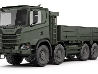 Military truck XT R500 8x8 flatbed body 2022 3D model