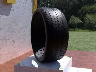 ORTAS TIRE NO 38 GAME READY Low-poly 3D model