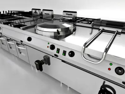 Industrial Type Main Kitchen Equipments 3D model