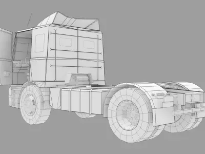 Semi Truck Low-poly 3D model