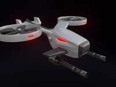 Combat Drone Concept Low-poly 3D model