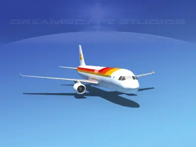 Airbus A320 LP Iberia Low-poly 3D model