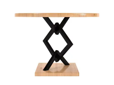 Round Dining Table - Round Wood Table - Loft Style Table Free 3D model