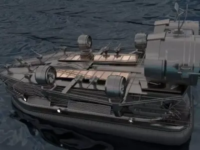 Big Hovercraft design High-Poly Free 3D model