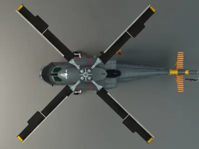  Lowpoly Helicopter - Seasprite SH2F Low-poly 3D model