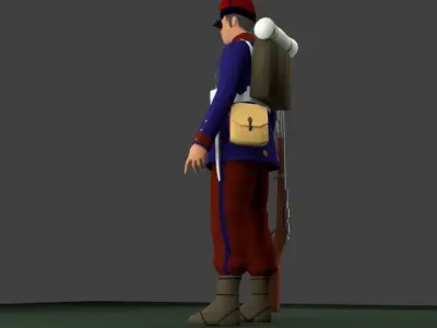 SOLDIER 1880 CHILEAN ARMY Low-poly 3D model