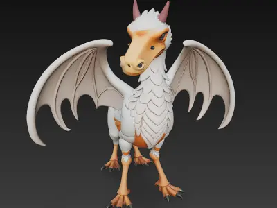 Hippogriffs Realistic 3D Model Basic - Low Poly Realistic Low-poly 3D model